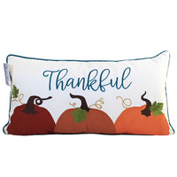 (56271) Thanksgiving Thankful Pumpkins Pillow, 9.50 Inch, Autumn Embroidery C86156256