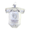 (56279) Old World Christmas Baby Onesie White, 3.25 Inch, Ornament Baby's  First 32340