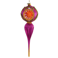 (56365) Blu Bom Fuchsia & Gold Reflector Drop, 9.50 Inch, Ornament Single Ball Sunburst 2022263