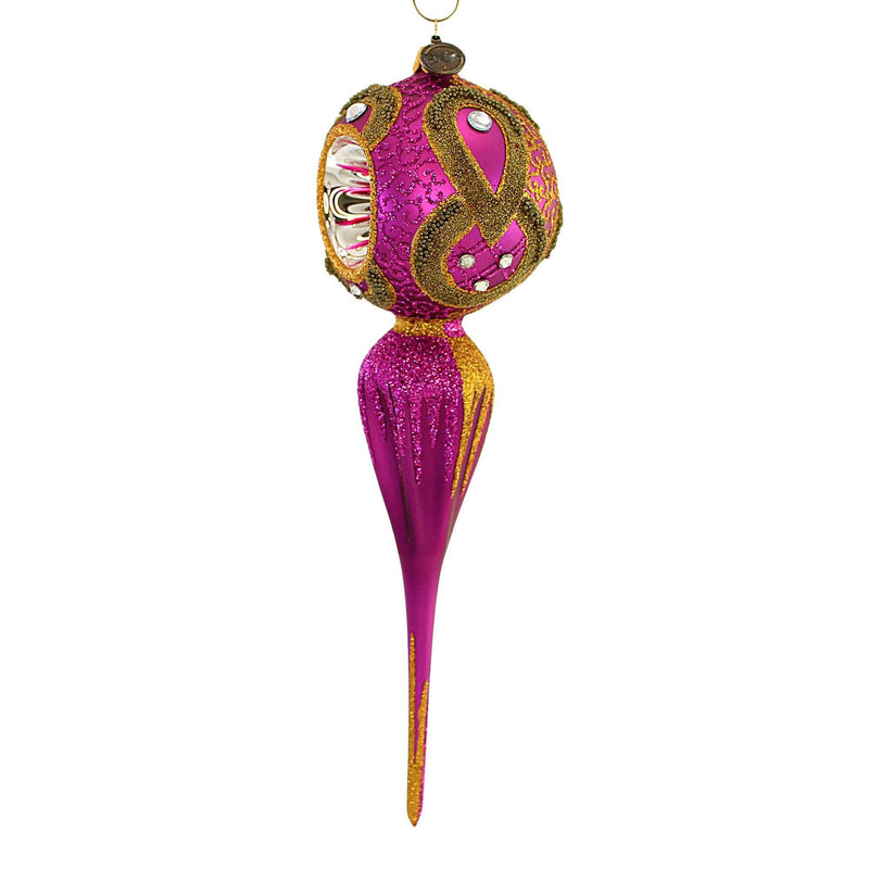 Blu Bom Fuchsia & Gold Reflector Drop - - SBKGifts.com