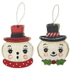 (56500) Holiday Ornament Mr And Mrs Snowman, 4.50 Inch, Christmas Rustic Tc00393b