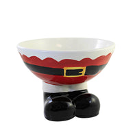 (56505) Tabletop Santa Belt Candy Bowl, 5.75 Inch, Christmas Black Boots Buckle Y1321b