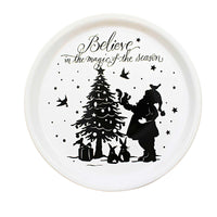 (56533) Tabletop Believe Platter, 10.00 Inch, Christmas Santa Tree Xplt6598