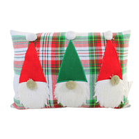 (56544) C & F Gnome Trio Pillow, 9.00 Inch, Christmas Plaid C812142543