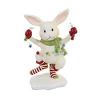 (56561) Christmas Hoppy Christmas Hare, 5.75 Inch, Bunny Rabbit Bells Tl0230