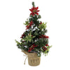 (56573) Christmas Poinsettia Evergreen Tree, 18.00 Inch, Burlap Base Home Decor Kk327