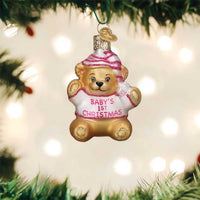 Old World Christmas Bab's 1St Teddy Bear - - SBKGifts.com