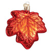 (56577) Old World Christmas Red Maple Leaf, 3.50 Inch, Autumn Ornament 48045