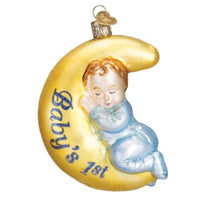 (56579) Old World Christmas Dreamtime Boy, 4.00 Inch, Moon Ornament 10241