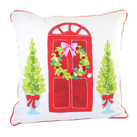 (56673) C & F Door Wreath Pillow, 18.00 Inch, Holly Berries Home Decor C842982549