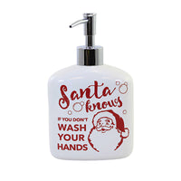 (56697) Tabletop Santa Knows Soap Dispenser, 7.00 Inch, Wash Your Hands 6011208