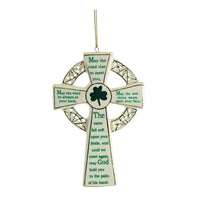 (56727) Holiday Ornament Irish Cross, 4.75 Inch, Saint Patrick's Day Shamrock J4102