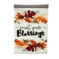 (56765) Home & Garden Count Your Blessings Garde Flag, 18.00 Inch, Thanksgiving Fall Leaves Burlap 14B9931