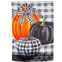 (56768) Home & Garden Pumpkin Check Garden Flag, 18.00 Inch, Fall Halloween Thanksgiving 14S10013