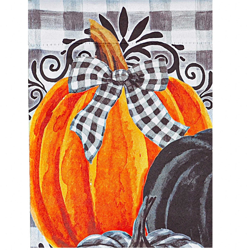 Home & Garden Pumpkin Check Garden Flag - - SBKGifts.com