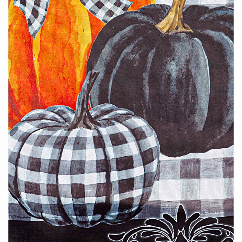 Home & Garden Pumpkin Check Garden Flag - - SBKGifts.com