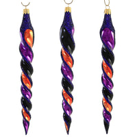 (56796) Sbk Gifts Holiday Orange Black Purple Twist Set/3, 8.00 Inch, Halloween Ornament Retro Sbk221053