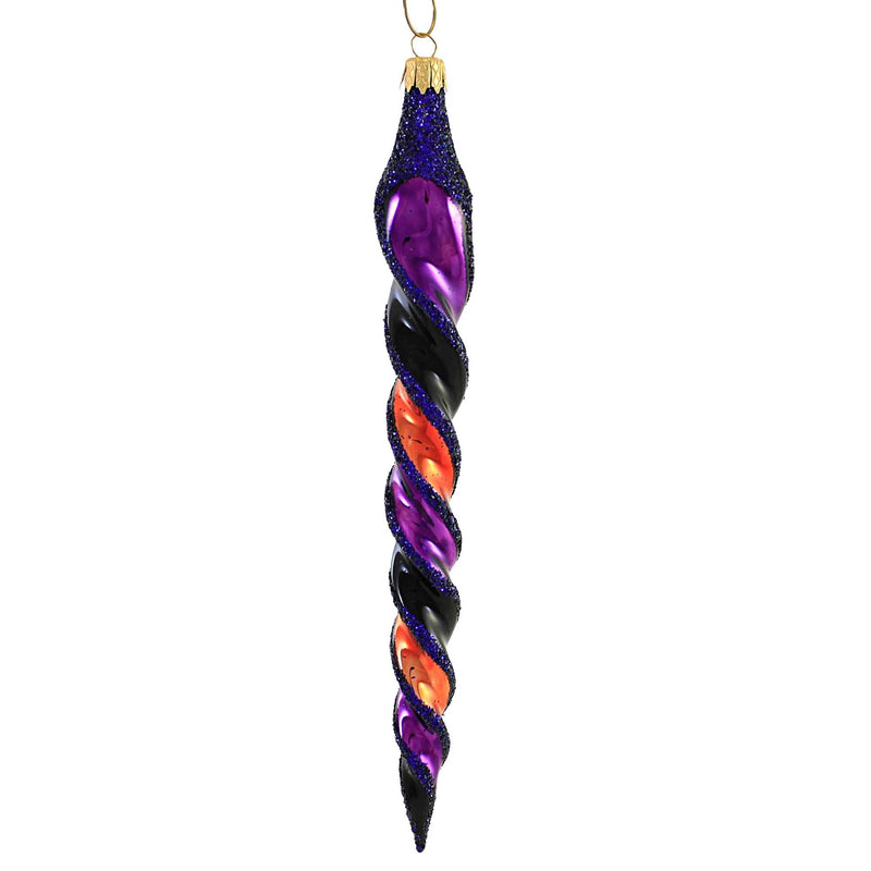 (56796) Sbk Gifts Holiday Orange Black Purple Twist Set/3, 8.00 Inch, Halloween Ornament Retro Sbk221053