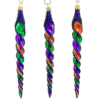 (56797) Sbk Gifts Holiday Purple Orange Green Twist Set/3, 8.00 Inch, Halloween Ornament Retro Sbk221054