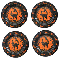 (56798) Tabletop Halloween Scaredy Cat Plates, 9.00 Inch, Johanna Parker Set/4 Jp1039