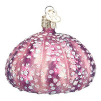 (56856) Old World Christmas Purple Sea Urchin, 2.25 Inch, Ornament Ocean Beach Shell 12618