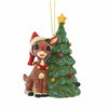 (56878) Jim Shore Rudolph Next To Christmas Tree, 3.75 Inch, Ornament Lighted Nose 6010720