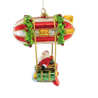 (56947) Huras Family Santa's Own Zeppelin, 6.00 Inch, Ornament Zeppelin Blimp Balloon Hf124