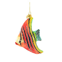 (56950) Huras Coral Striped Angelfish, 6.00 Inch, Ornament Ocean Fish Aquarium Hf638