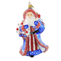 (56963) Huras Stars & Stripes Claus, 7.25 Inch, Ornament Rwb Patriotic 4Th July Hf563p