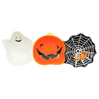 (57001) Tabletop Halloween Bowl Trio, 5.50 Inch, Ghost Pumpkin Spider Web 3Bl045