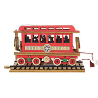 (57038) Old World Christmas Passenger Car Elves, 2.75 Inch, Train Car Wooden 80048