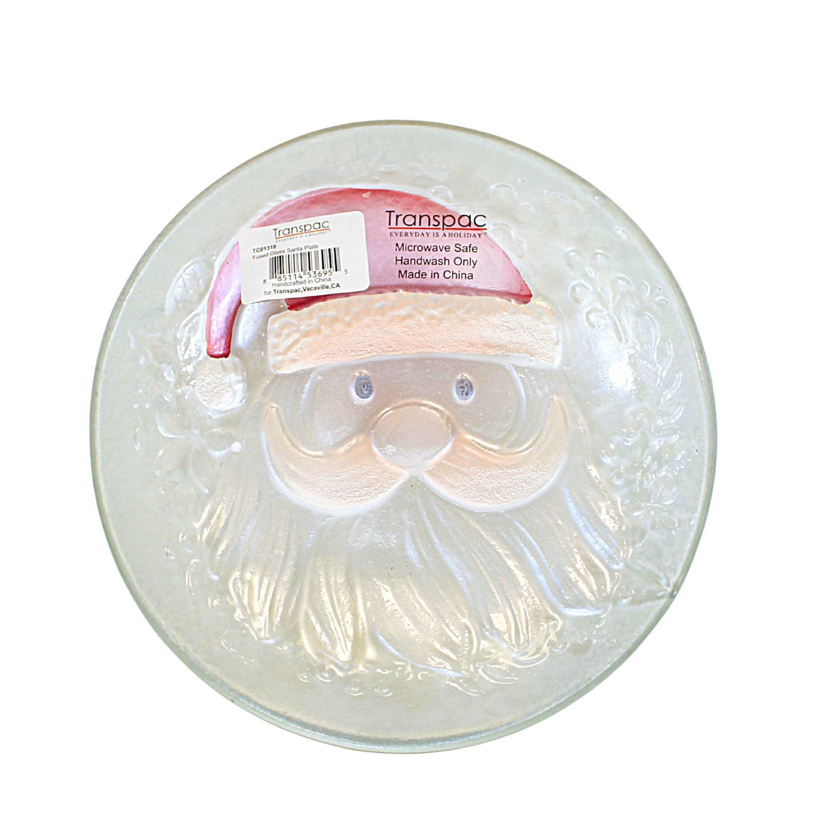 Tabletop Santa Glass Plate - - SBKGifts.com