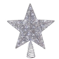 (57108) Tree Topper Finial Silver Star Led Tree Topper, 15.00 Inch, Christmas Led Jel0317