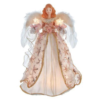 (57113) Tree Topper Finial Blush Boho Chic Angel Tree Top, 16.25 Inch, Electric Christmas Ul2229