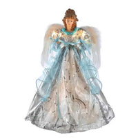 (57114) Tree Topper Finial Blue/Silver Angel Tree Topper, 16.75 Inch, Christmas Lighted Ul2222