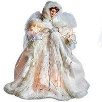 (57119) Tree Topper Finial Angel In White Tree Topper, 12.25 Inch, Electric Christmas Ul2234