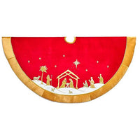 Christmas Gold Nativity Tree Skirt - - SBKGifts.com