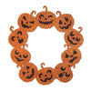 (57168) Halloween Jack-O-Lantern Glitter Wreath, 16.50 Inch, Wall Window Mantle Decor Lc1526