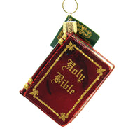 (57178) Old World Christmas Bible Red., 3.00 Inch, Religious Baptism 32496