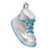 (57181) Old World Christmas Blue Baby Shoe, 2.25 Inch, Ornament Birth Baptism 32491