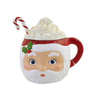 (57203) Christmas Sweet Tidings Santa Head, 5.50 Inch, Peppermint Container Tf1239