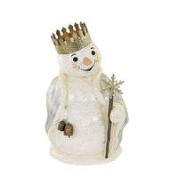 (57206) Christmas Frosted Metallics Snowman, 14.00 Inch, King Winter Festival Td1142