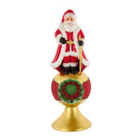 (57309) Tree Topper Finial Red Santa Tree Topper, 8.25 Inch, Free Standing Nbx0094