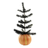 (57318) Halloween Black Tree With Pumpkin Base, 22.00 Inch, Crackled Glittered 2929492