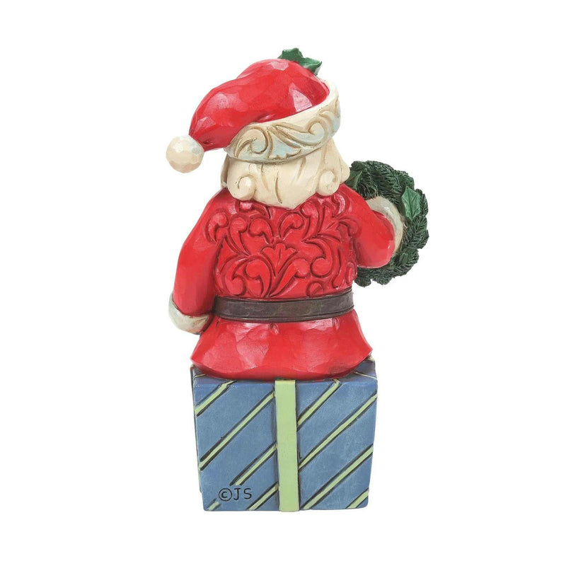 Jim Shore Santa Sitting On Gift Mini - - SBKGifts.com