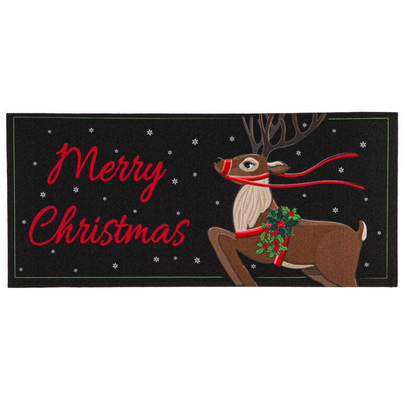 (57386) Home & Garden Reindeer Sassafras Switch Mat, 0.25 Inch, Christmas Indoor Outdoor Winter 432041