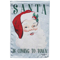 (57388) Home & Garden Vintage Santa  Garden Flag, 18.00 Inch, Christmas Lustre 14Lu10623