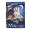 (57389) Home & Garden Winter Owl Suede Garden Flag, 18.00 Inch, Berries Pinecone Christmas 14S10534