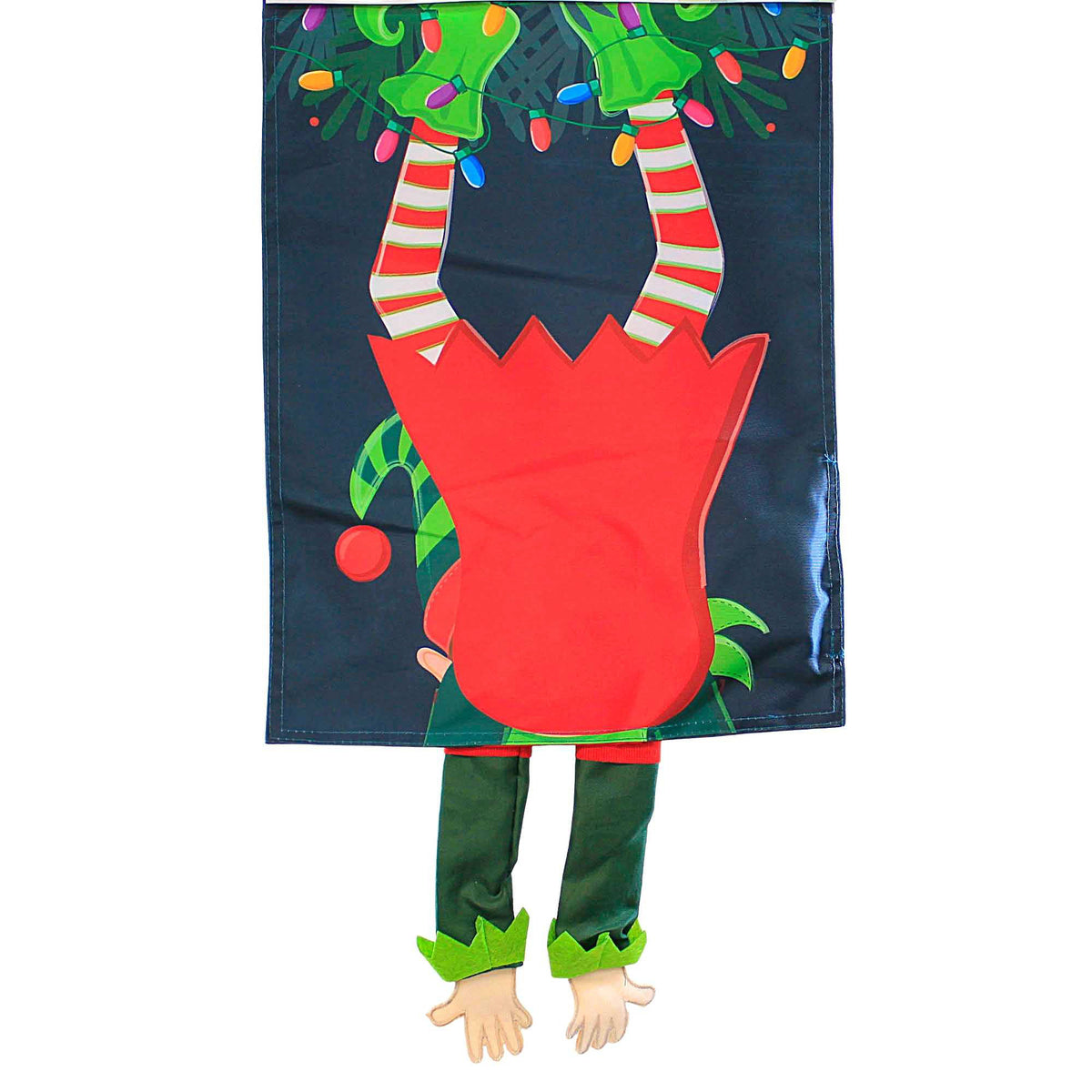 Home & Garden Elf Kicking Garden Flag - - SBKGifts.com