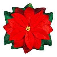 (57405) Evergreen Poinsettia Shaped Pillow, 15.00 Inch, Flower 4Sp30005